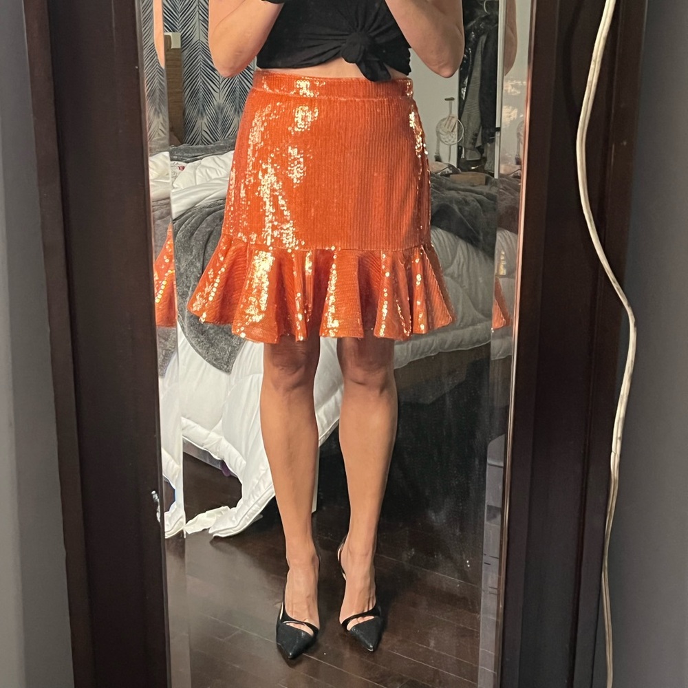 Jcrew mini sequin skirt with ruffled
